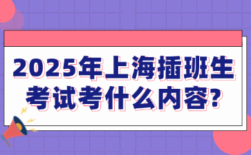 2025年上海插班生考试考什么内容?